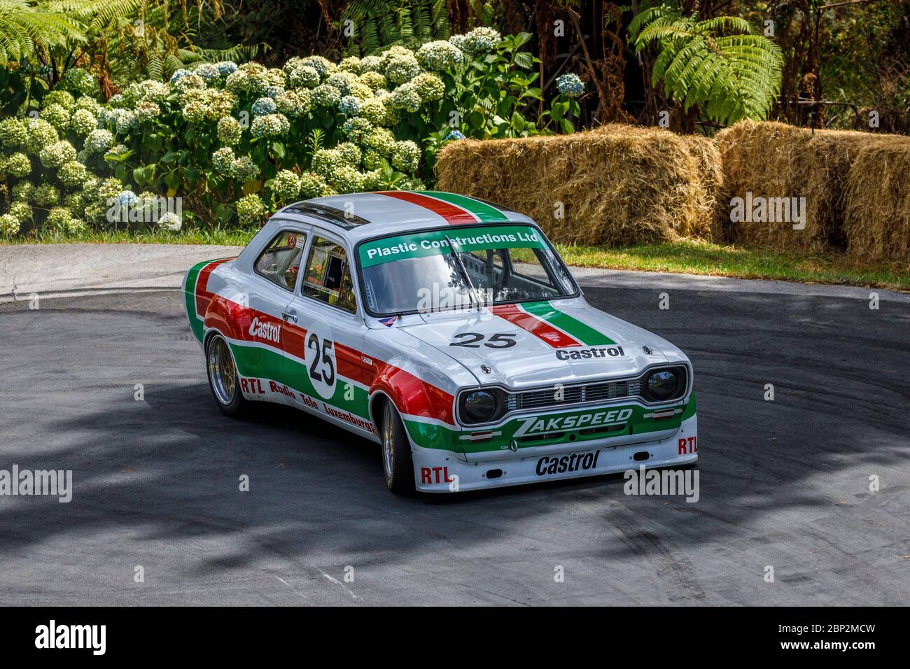 Paul McCarthys 1974 Ford Escort RS1600 Zakspeed Group 2 Racer. Stockfoto