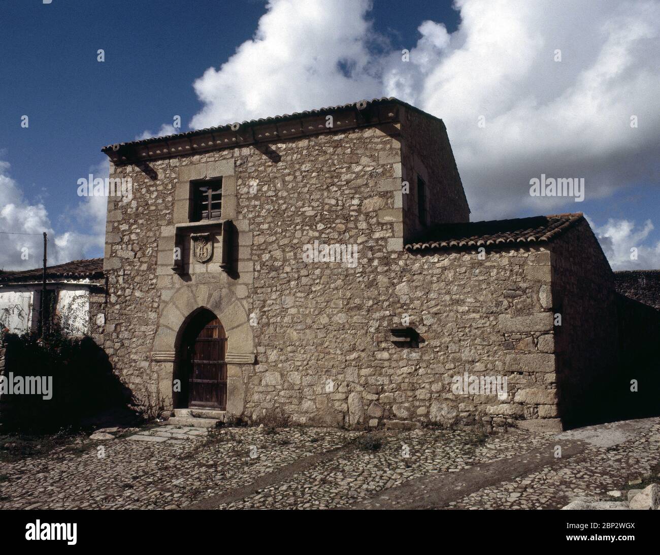 CASA SOLARIEGA DE LOS PIZARRO. LAGE: CASA DE PIZARRO. TRUJILLO. CACERES. SPANIEN. Stockfoto