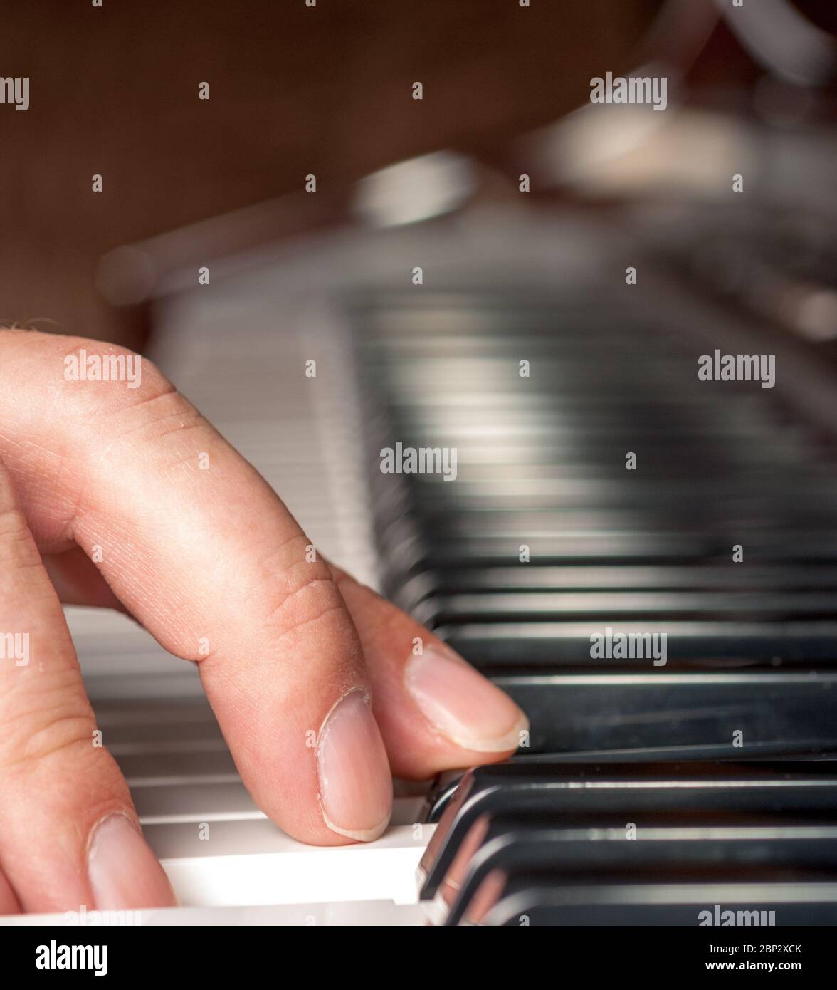 Finger spielen die notwendigen Noten eines Klaviers, um Musik zu machen Stockfoto