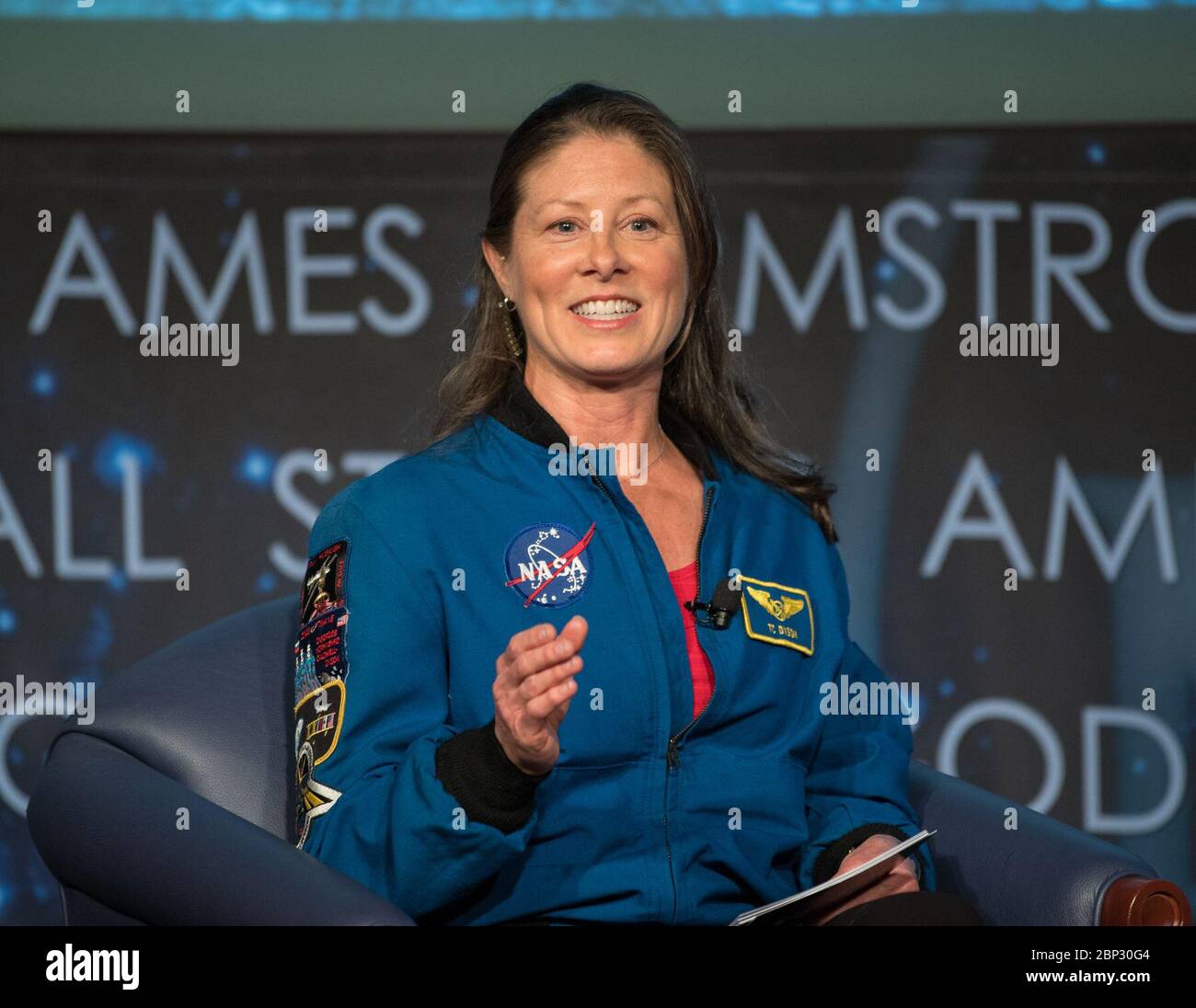 Am 29. April 2019 veranstaltete die NASA eine MINT-Veranstaltung „Future of Space“ in ihrem Hauptquartier in Washington, D.C., die NASA-Astronauten Tracy Caldwell Dyson, Nick Hague und Christina Koch nahmen Teil, an der ein Panel teilnahm, an dem NASA-Administrator Jim Bridenstine und andere hochrangige Beamte teilnahmen. Die Studenten sprachen mit den Astronauten und Experten über die Weltraumforschung und Karrieremöglichkeiten im MINT. Stockfoto