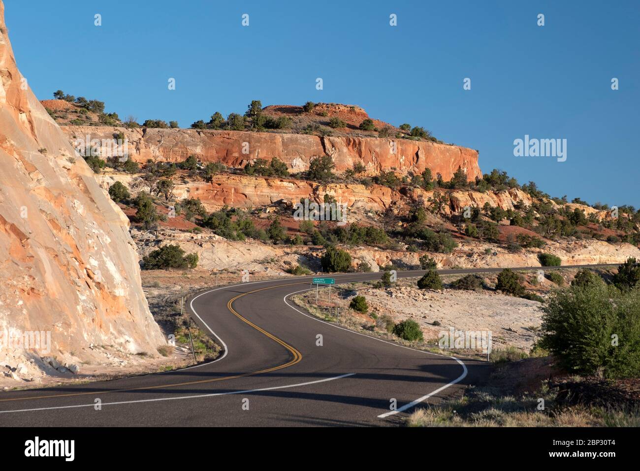 Verschlungene Strecke des malerischen Highway 12 in Escalante, Utah Stockfoto