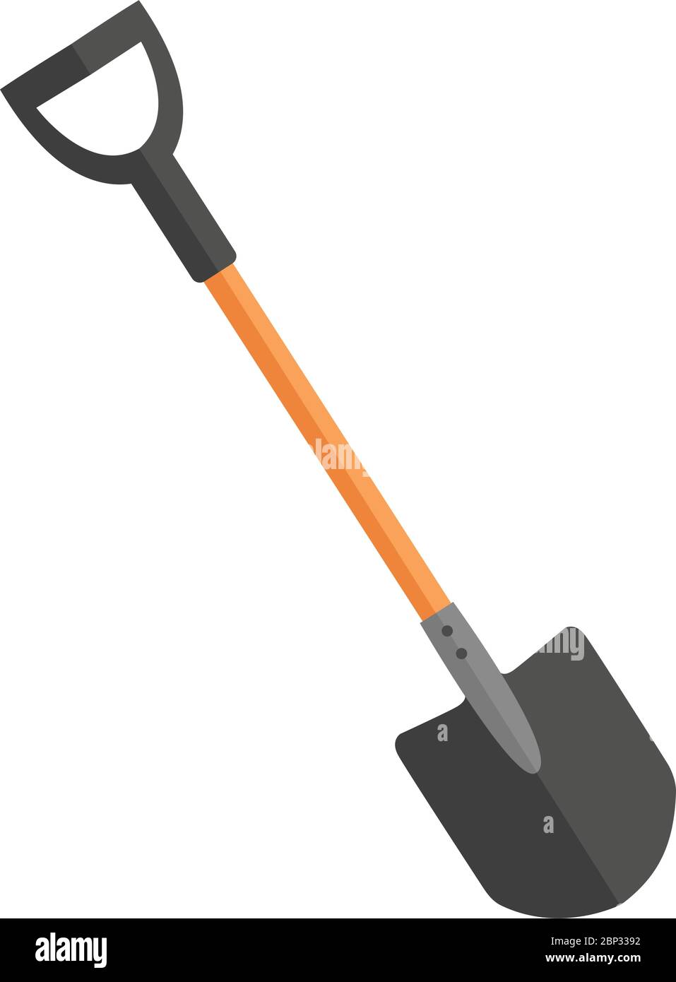 Schaufel Icon flaches Design einfache Icon Farben isoliert Stock Vektor
