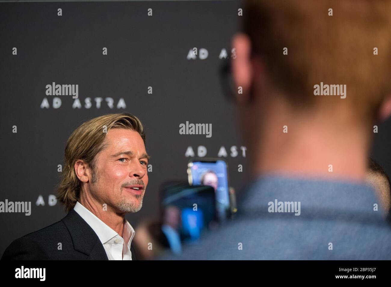 Der Schauspieler Brad Pitt nimmt am 16. September 2019 an der National Geographic Society in Washington, D.C. Teil. In dem Film unter der Regie von James Gray spielt Pitt als Astronaut Roy McBride eine Mission durch das Sonnensystem, um ein Geheimnis zu lösen, das das Leben auf der Erde bedrohen könnte. Stockfoto
