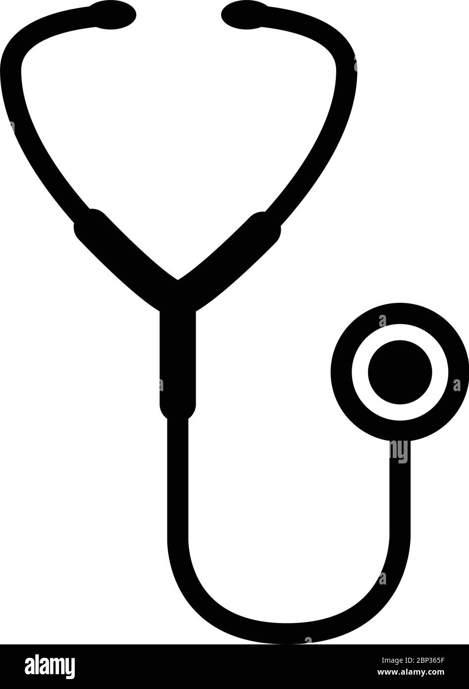 Stethoskop Symbol Herz Form Konzept Symbol isoliert Stock Vektor