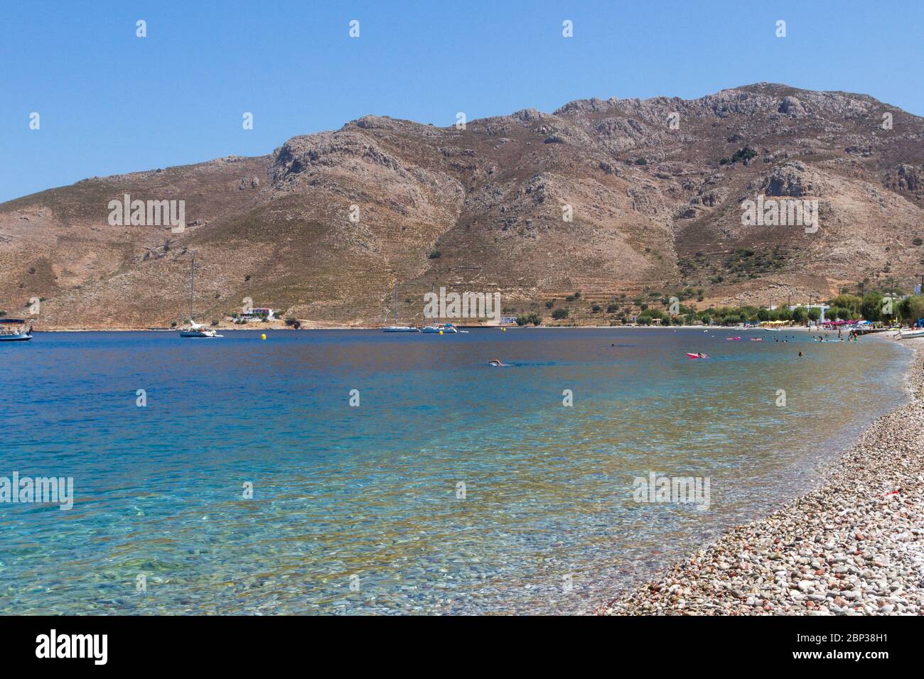 Strand von Livadia, in Tilos Insel, Dodekanes Komplex, Griechenland, Europa. Stockfoto