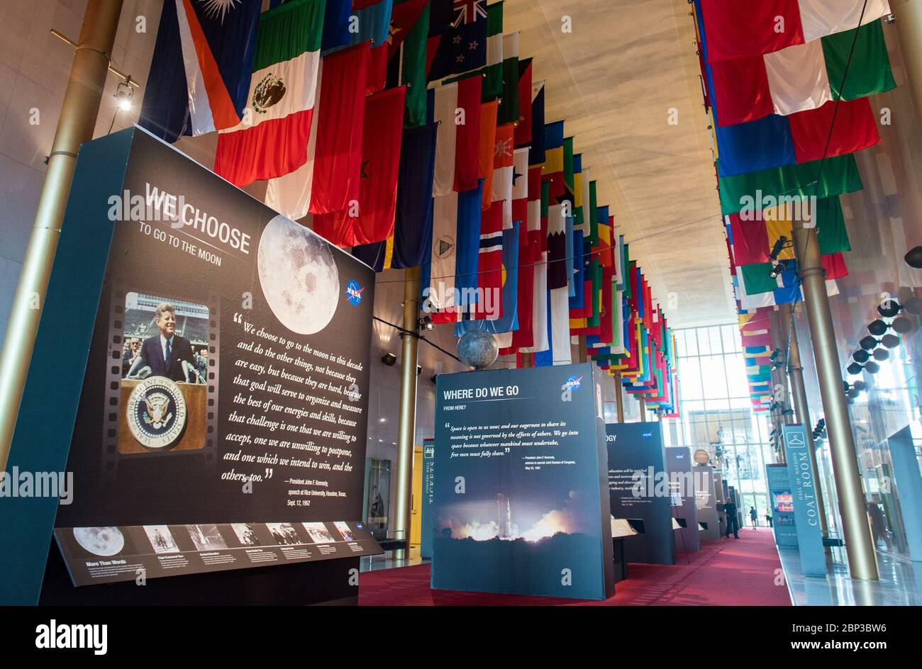 NASA 60th Anniversary Exhibit im Kennedy Center die 60th Anniversary-Ausstellungen der NASA werden am Donnerstag, 31. Mai 2018, im Kennedy Center in Washington gezeigt. Stockfoto