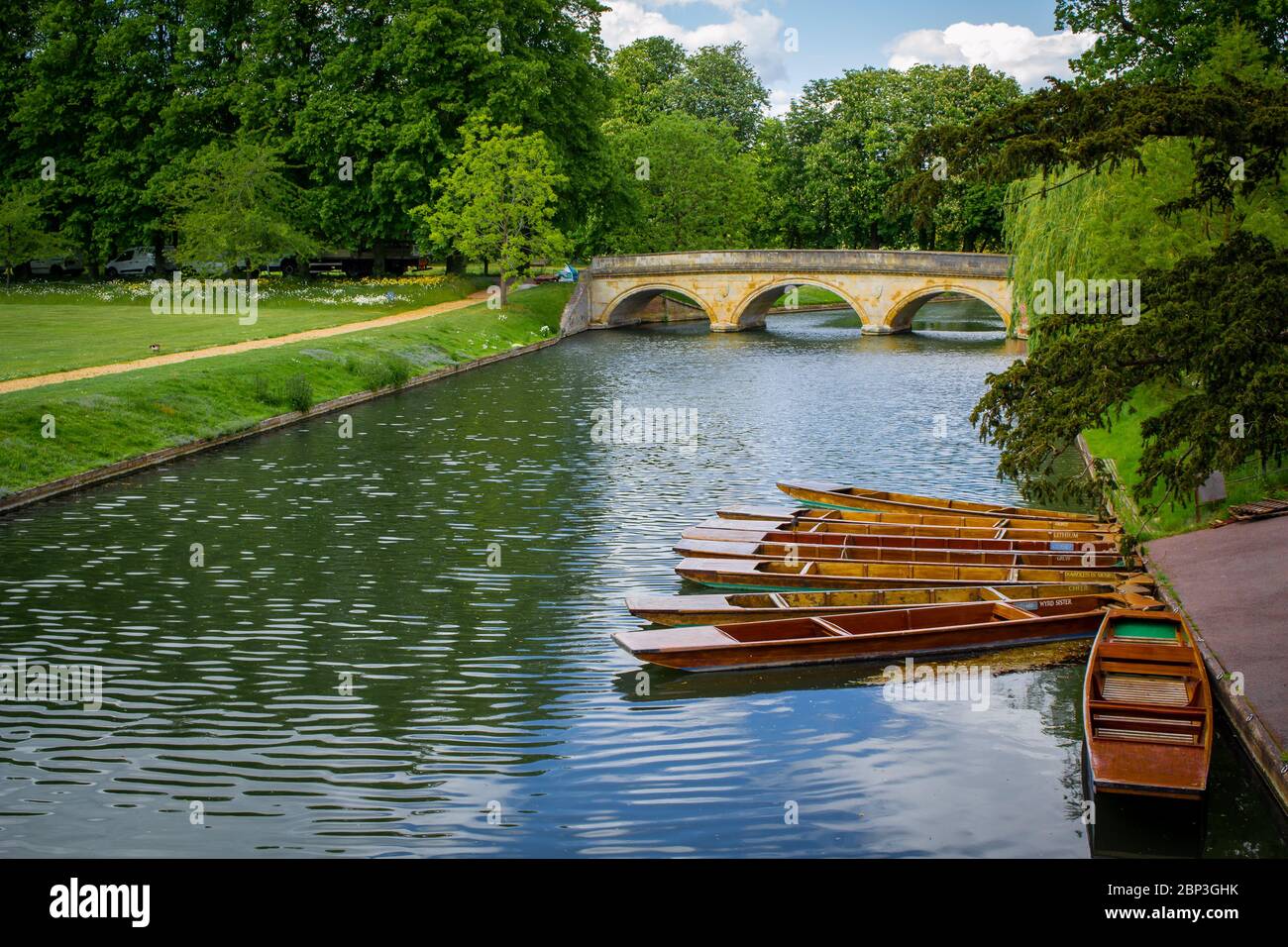 Eine Brücke über den Cam River in Cambridge Stockfoto