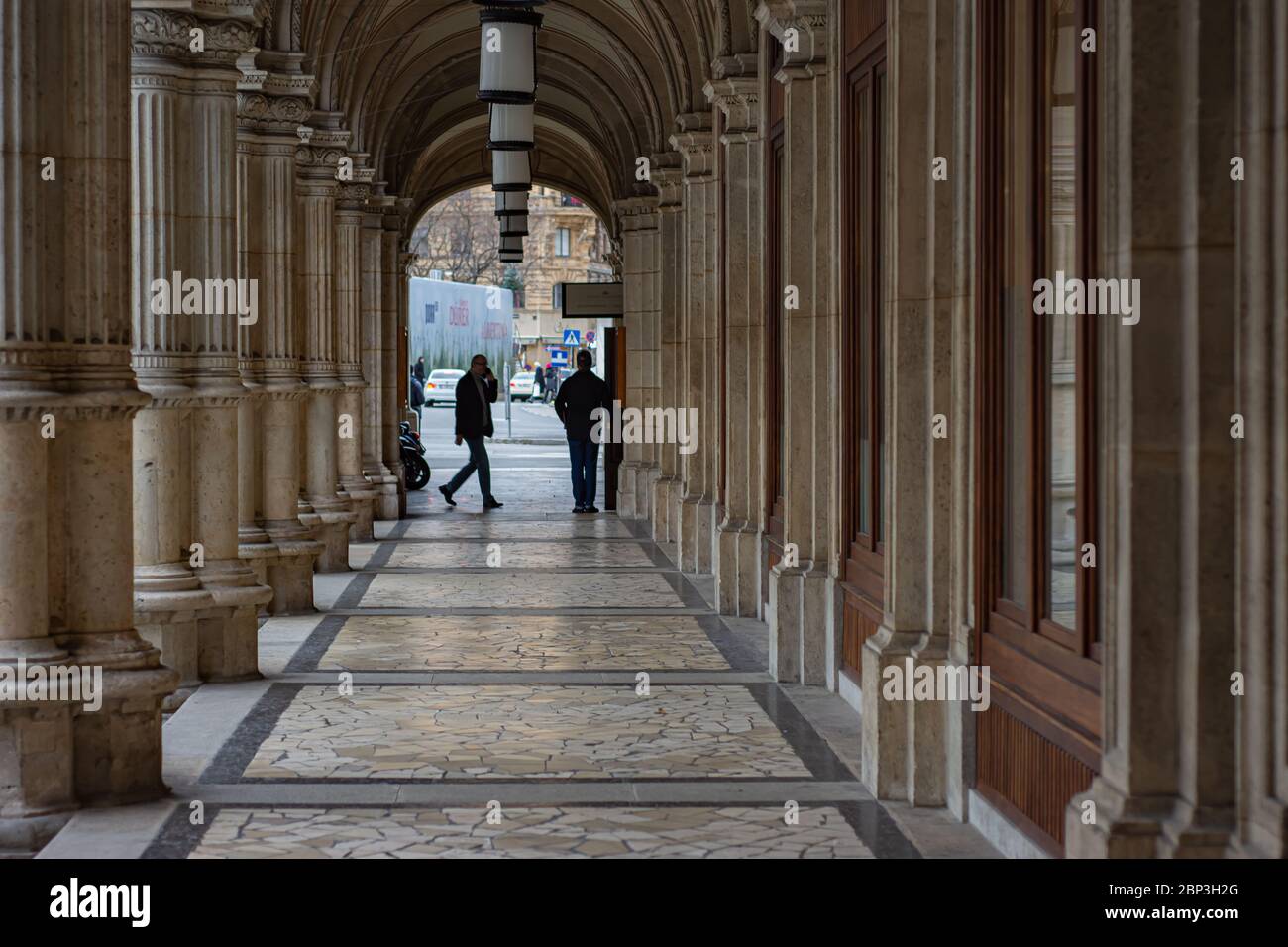 Europäische Architektur, Stadt- und Straßenfotografie in Wien Stockfoto