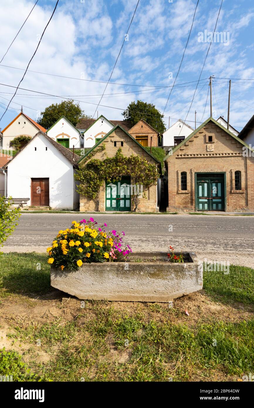 Weinkeller in Villanykovesd, Villany, Ungarn Stockfoto