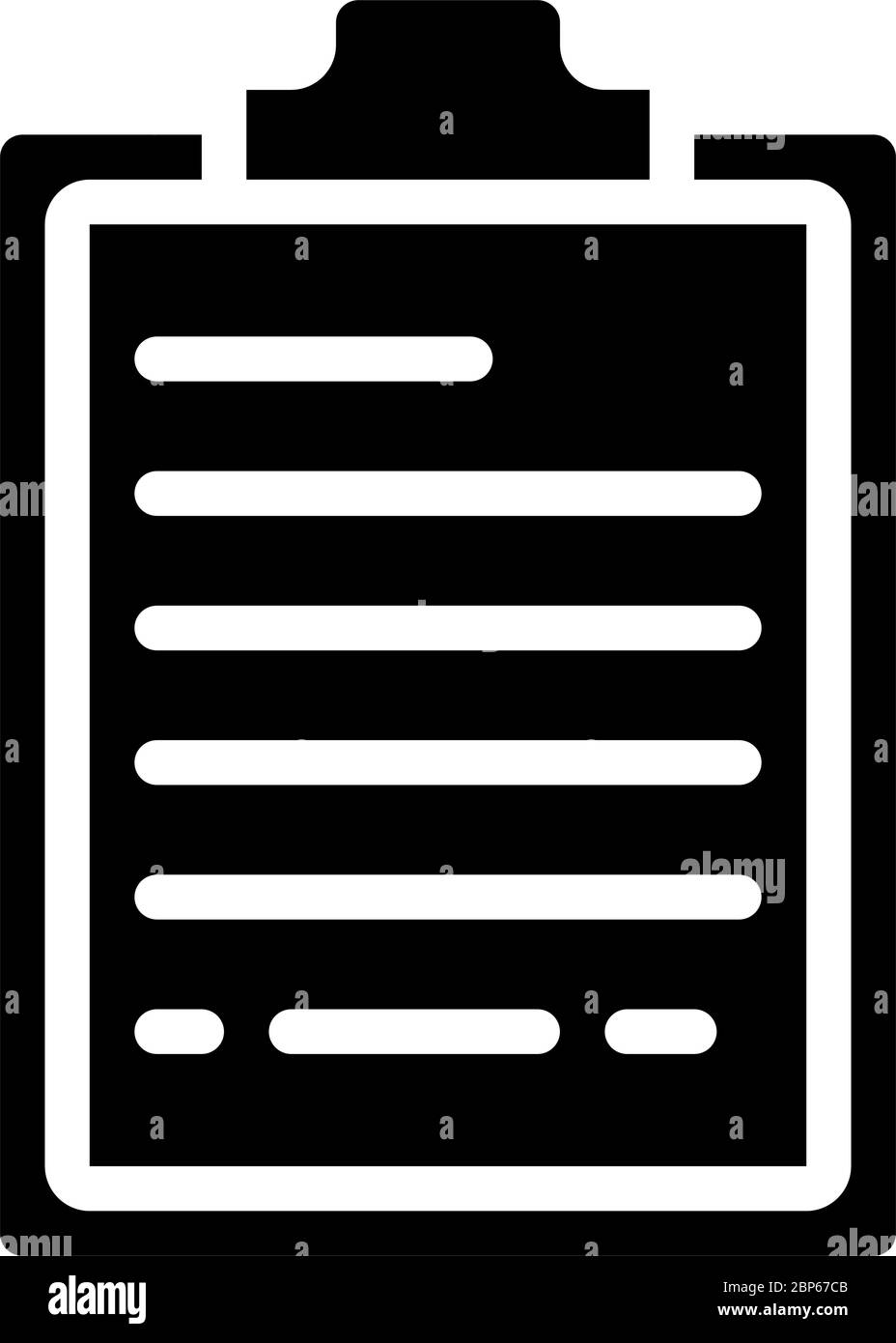 Papier an Zwischenablage mit Listensymbol, das ‘Zwischenablage’ repräsentiert Stock Vektor