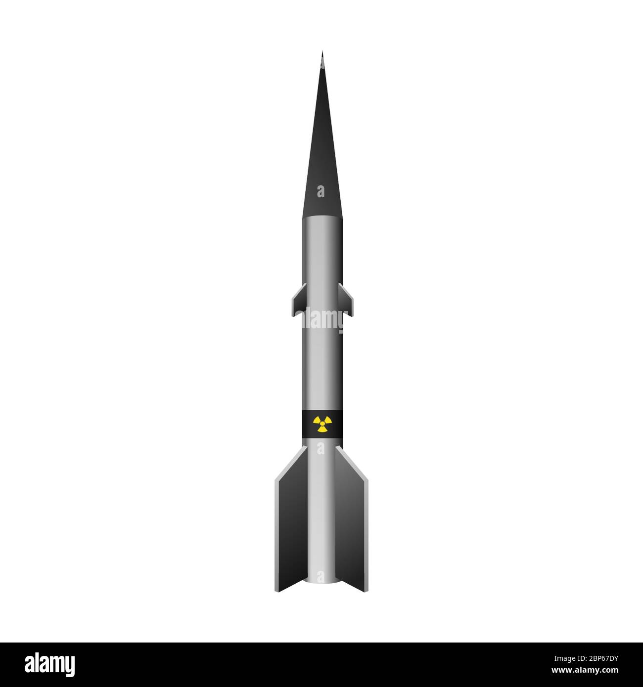 Eine Atomrakete. Vektorgrafik. Militärische moderne Technologie. Stock Vektor