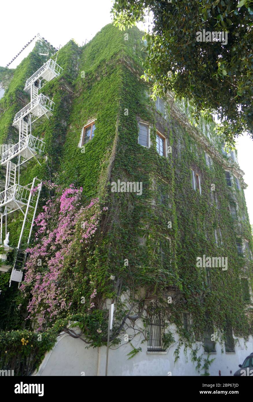 Los Angeles, Kalifornien, USA 17. Mai 2020 EIN allgemeiner Blick auf die Atmosphäre der Villa Bonita, die Cecil B. DeMille für Besetzung und Crew in seinen Filmen gebaut hat, und ehemalige Residenz von Errol Flynn und Francis Ford Copolla in der Hillcrest Road 1817 am 17. Mai 2020 in Los Angeles, Kalifornien, USA. Foto von Barry King/Alamy Stock Photo Stockfoto