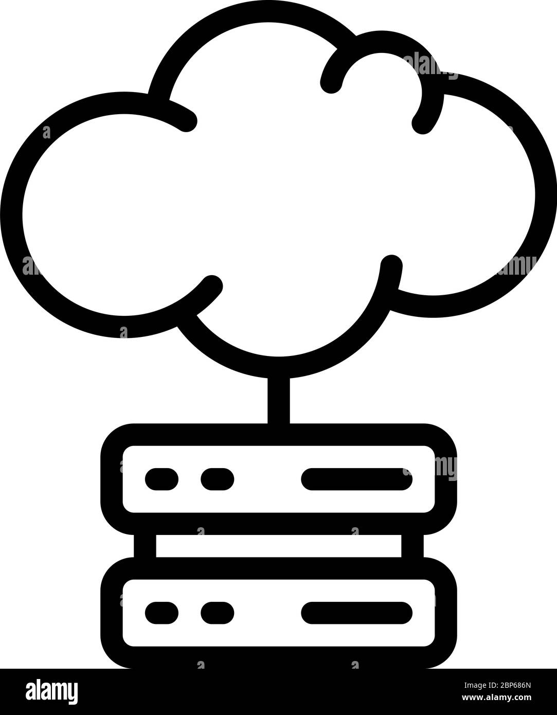 Cloud mit einem Server verbunden Stock Vektor