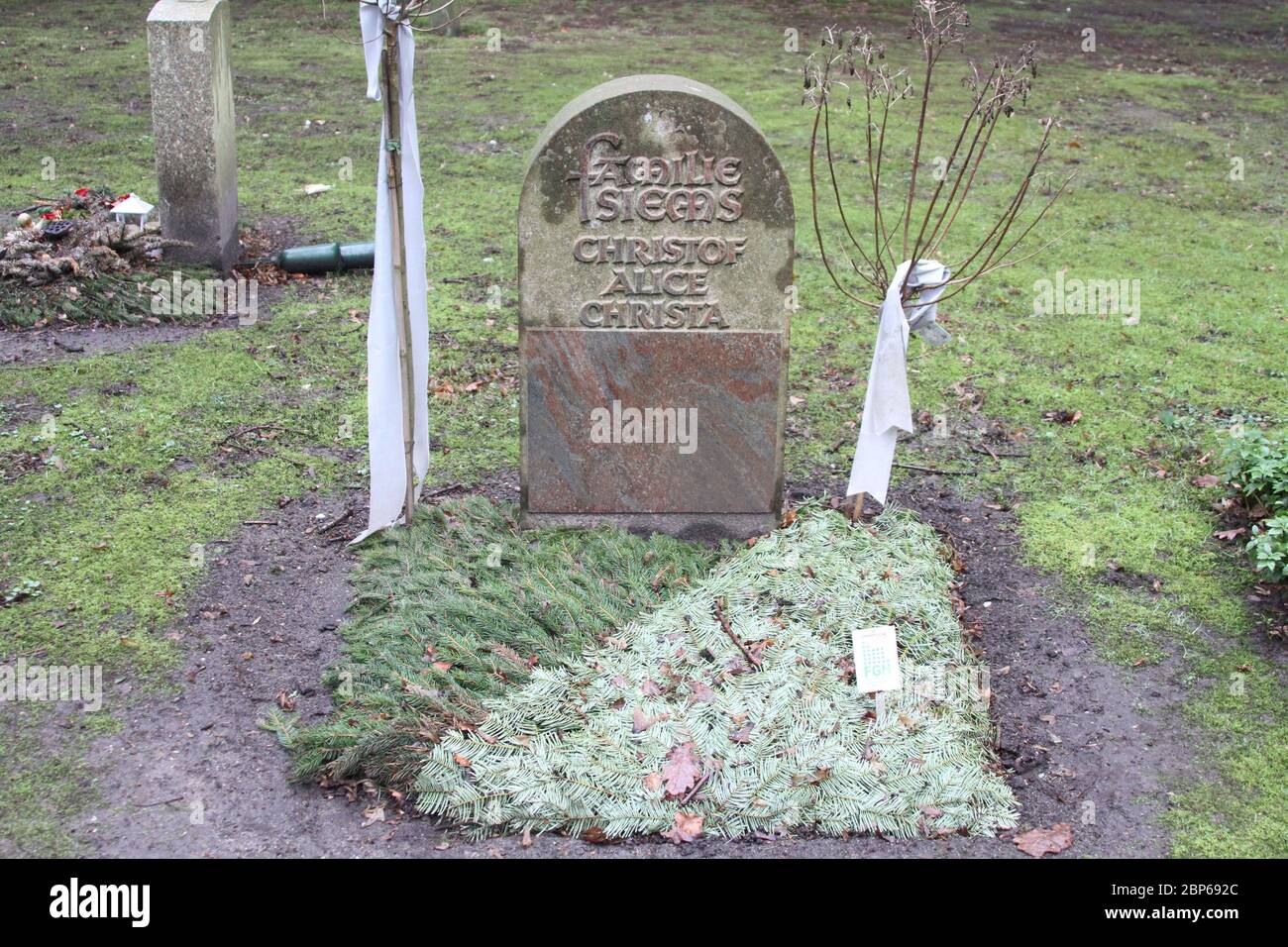 Grabstätte Christa Siems,Friedhof Ohlsdorf Hamburg,25.01.2020 Stockfoto