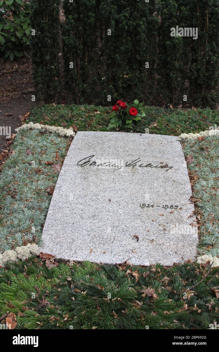 Grabstätte Wolfgang Kieling, Friedhof Ohlsdorf Hamburg,25.01.2020 Stockfoto