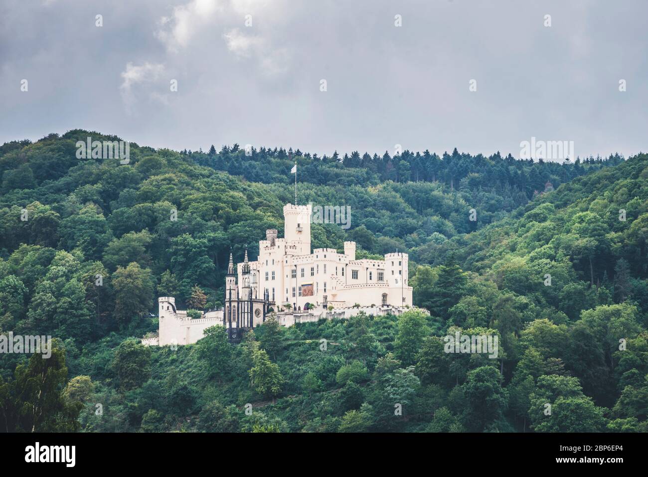 Blick auf Schloss Stolzenfels Stockfoto