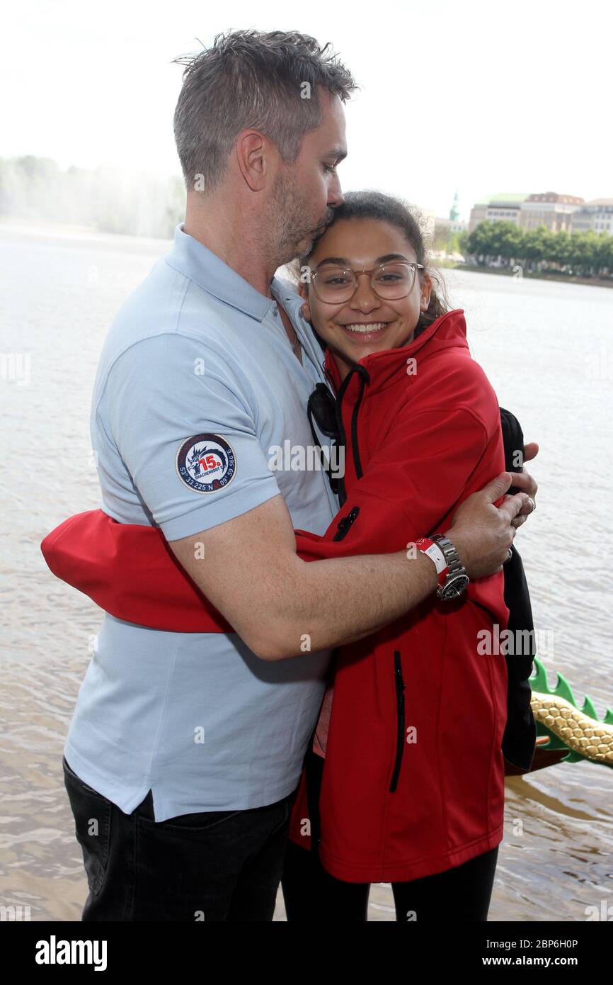 Manou Lubowski & Tochter Beija,Drachenbootrennen der Michael Stich Stiftung,Alexa am Alster,Hamburg,14.06.2019 Stockfoto