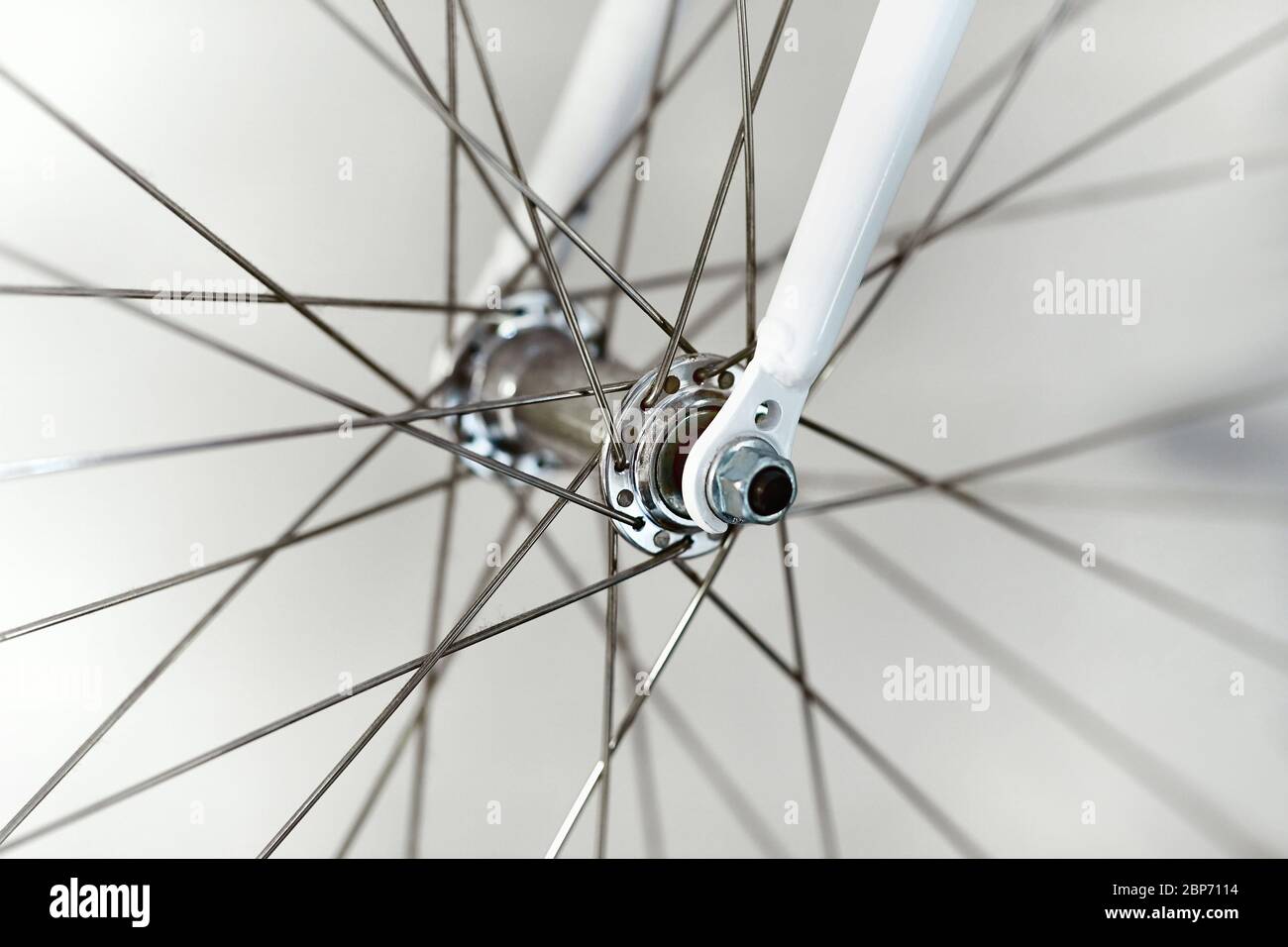 Fahrrad Detail in einer Garage Stockfoto