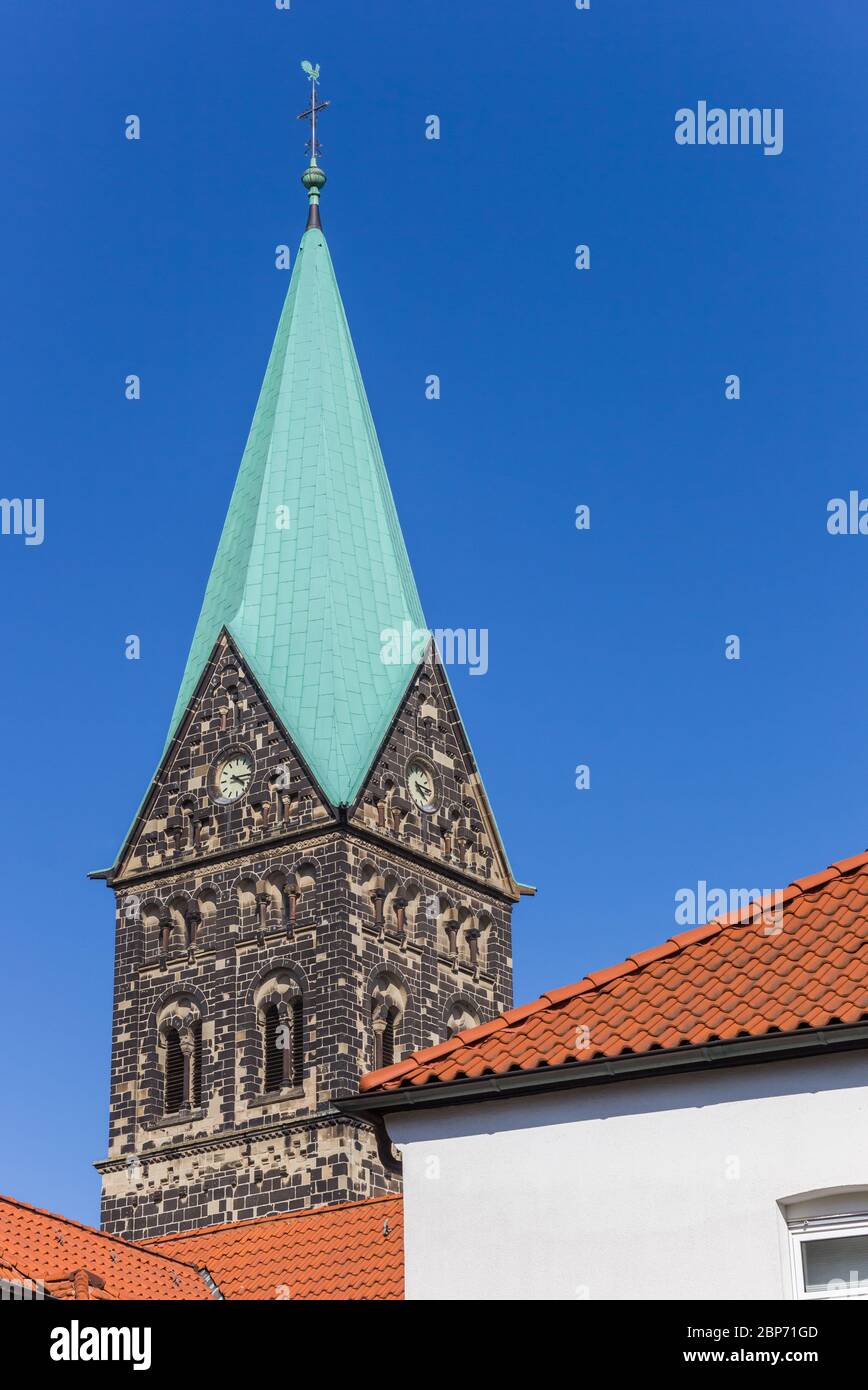 Turm der Martinus Kirche in Herten Westerholt, Deutschland Stockfoto