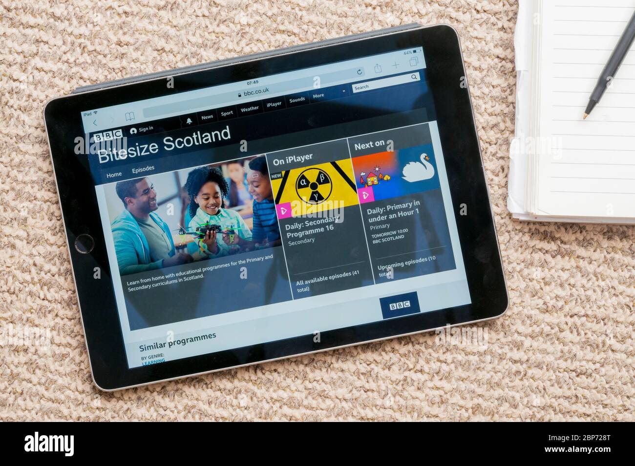 Die BBC Bitesize Scotland Website hilft Eltern, ihre Primär- und Sekundärkinder während der COVID-19-Coronavirus-Pandemie 2020 in Schottland zu Schulen. Stockfoto