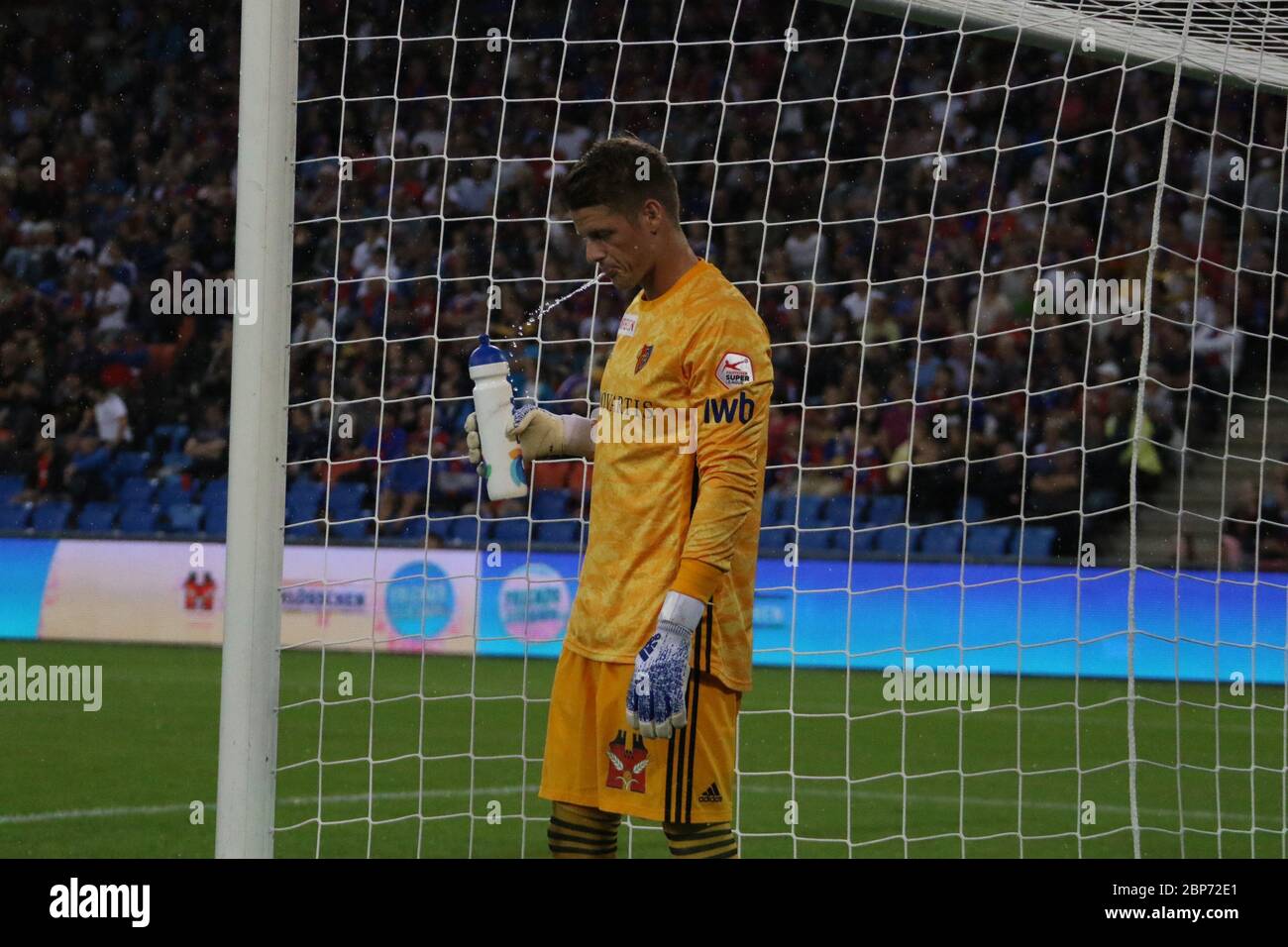 Fußball-CL: Quali 19-20 3. Runde: FC Basel gegen LASK Stockfoto