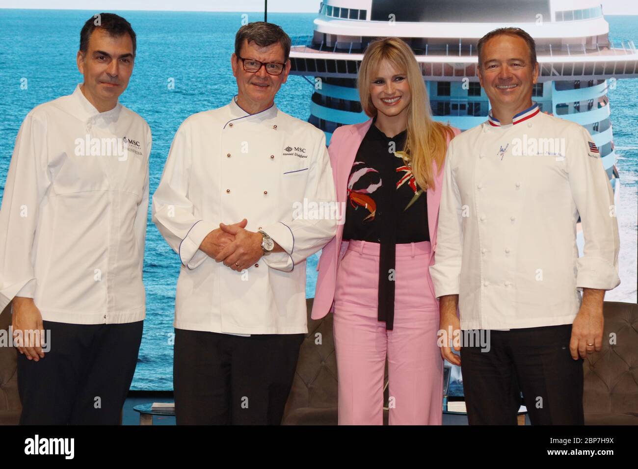 Ramon Freixa,Harald Wohlfahrt,Michelle Hunziker,Jean Philippe Maury,Taufe der MSC Grandiosa,Hamburg,09.11.2019 Stockfoto