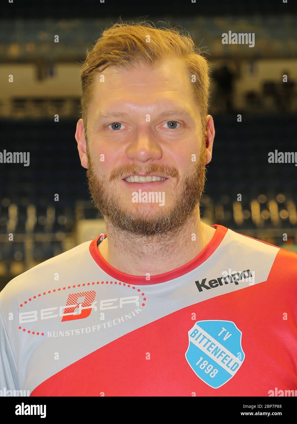 Handballtorwart Johannes Bitter TVB 1898 Stuttgart nach dem Spiel zwischen SC Magdeburg und TVB 1898 Stuttgart am 24. Februar 2019 in Magdeburg Stockfoto