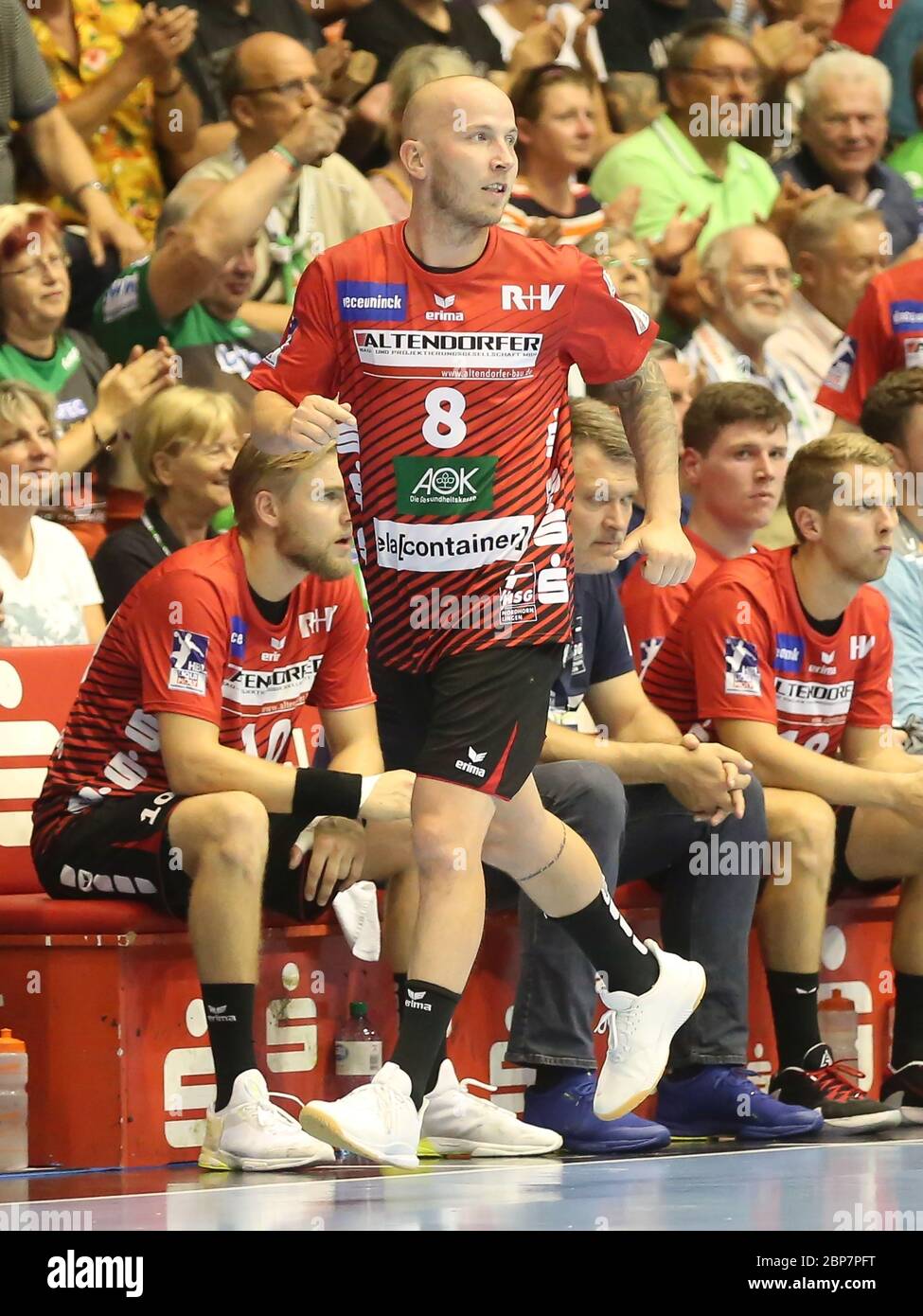 Der österreichische Handballspieler Robert Weber (HSG Nordhorn-Lingen) beim Liqui Moly HBL Punktespiel SC Magdeburg gegen HSG Nordhorn-Lingen Saison 2019/2020 Stockfoto