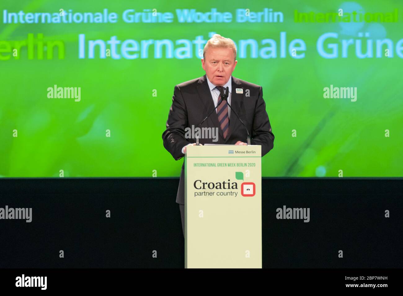 Janusz Wojciechowski, EU-Kommissar für Landwirtschaft und ländliche Entwicklung. IGW 2020, Eröffnungsfeier der Internationalen Grünen Woche Berlin 2020. Stockfoto