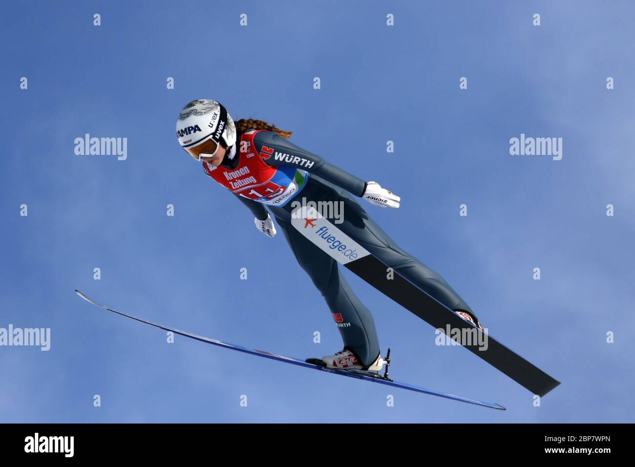 Mannschaftsspringen Damen FIS Nordische Ski-Weltmeisterschaft 2019 Seefeld Stockfoto