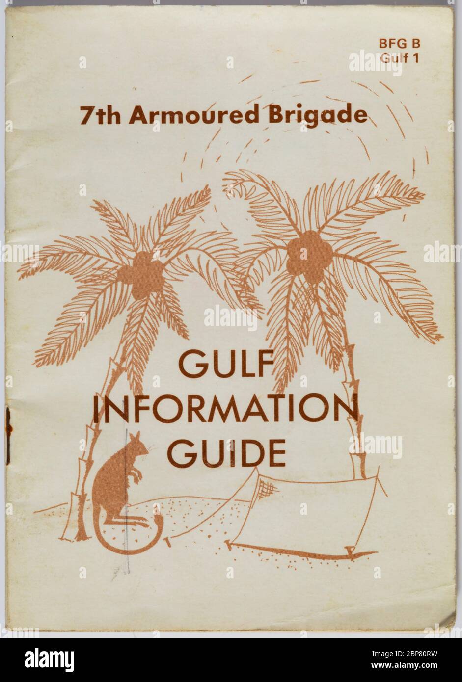 7. Panzerbrigade Golf Informationsführer für britische Streitkräfte. Militärische Publikation während des Ersten Golfkrieges, 1990- 1991. Operation Granby, Desert S Stockfoto