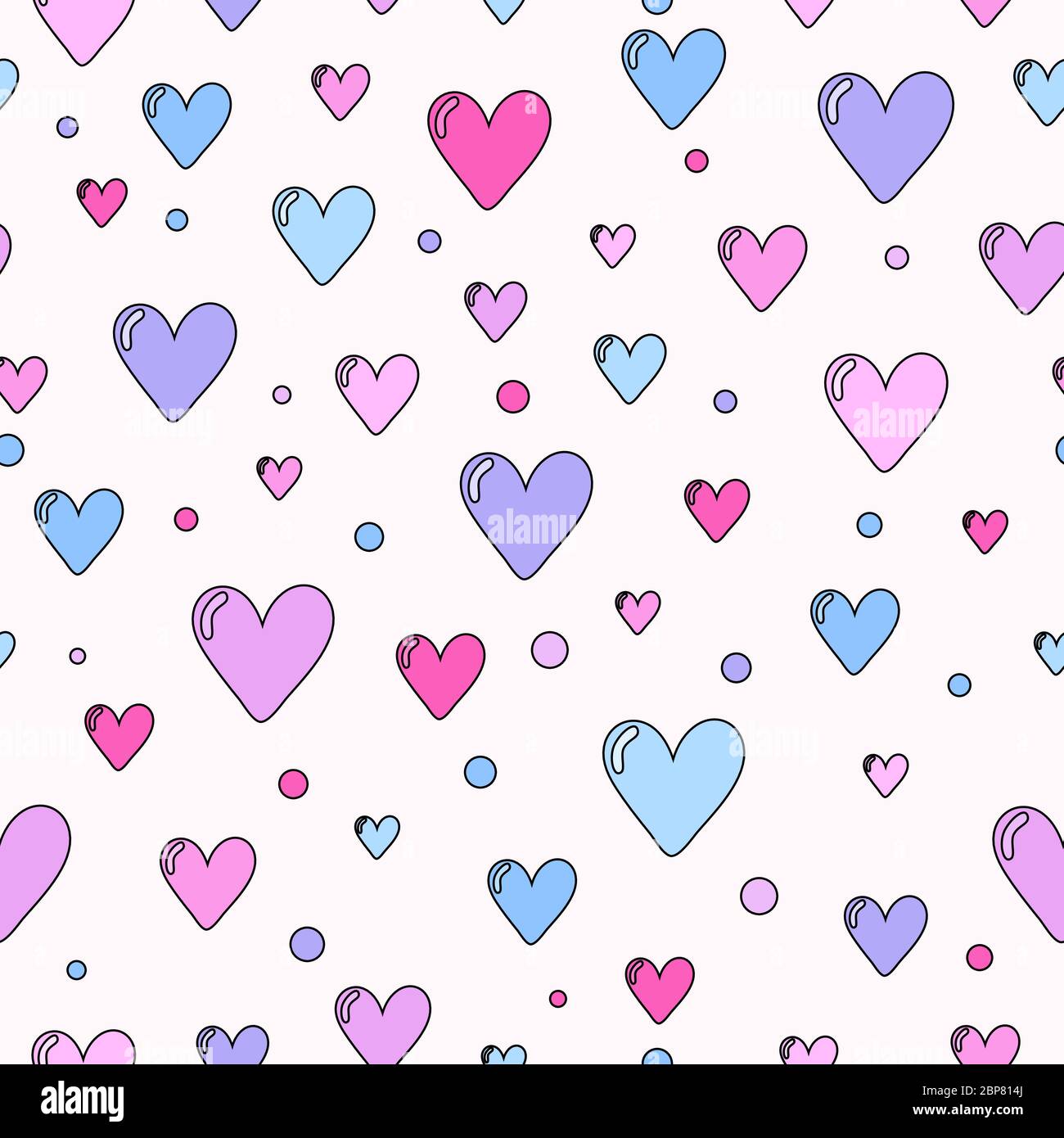 Spaß nahtlose vintage Liebe Herz Hintergrund in hübschen Farben. Ideal für Baby Ankündigung, Valentinstag, Muttertag, Hochzeit, Sammelalbum Stock Vektor