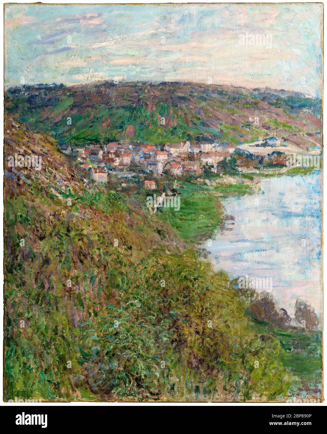 Ansicht von Vétheuil, Landschaftsmalerei von Claude Monet, 1880 Stockfoto