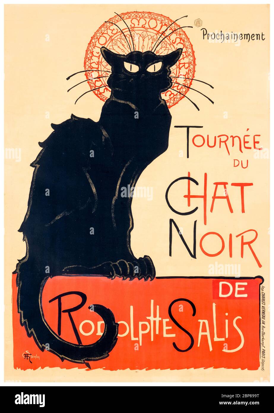 Théophile Steinlen, Tournée du Chat Noir (Le Chat Noir), Jugendstil-Poster, 1896 Stockfoto
