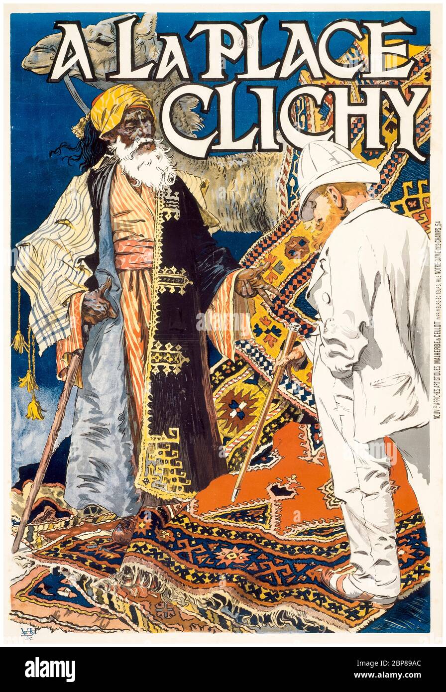 Eugène Grasset, A la Place Clichy, Jugendstil-Plakat, 1891 Stockfoto