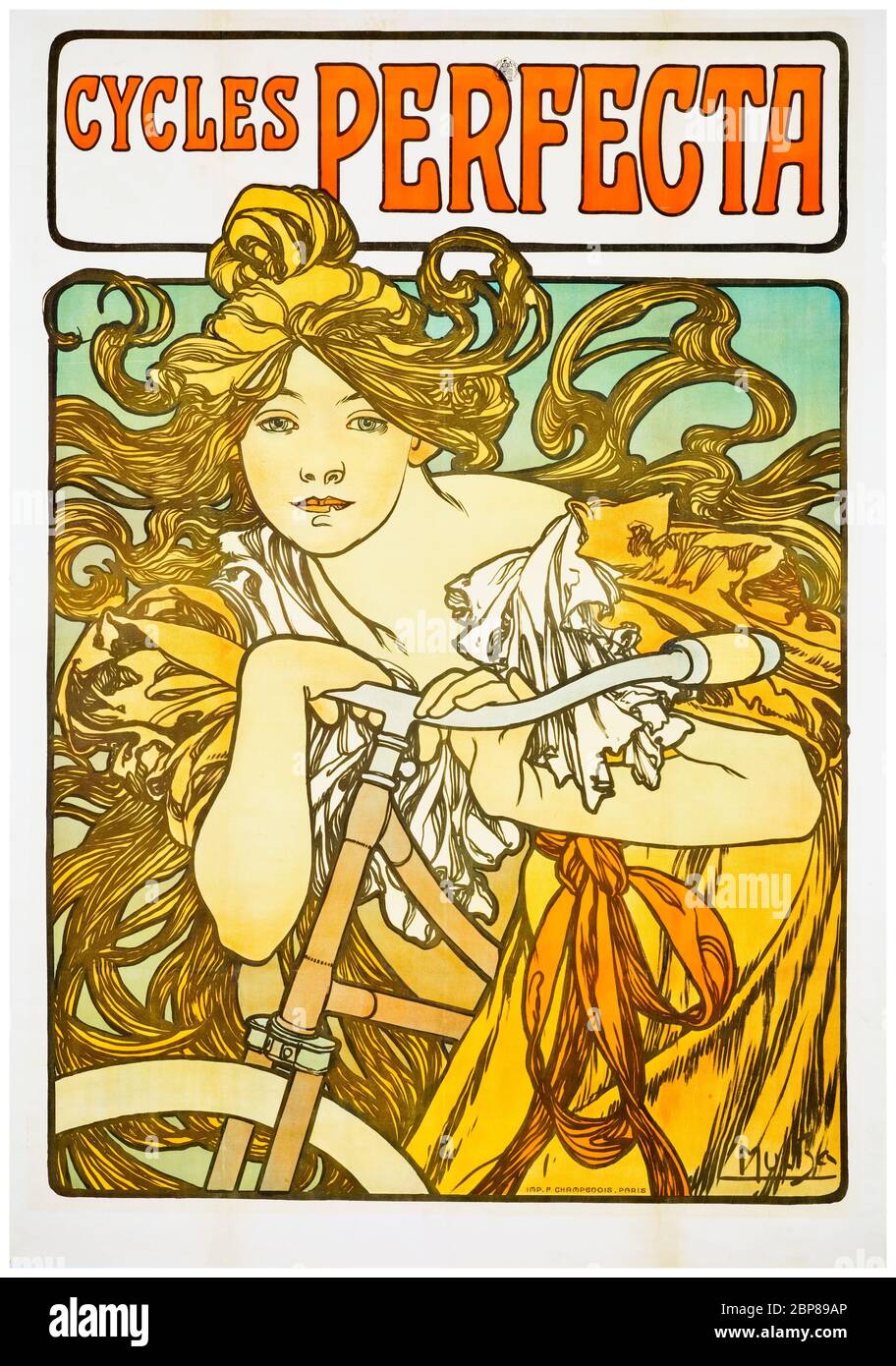 Alphonse Mucha, Cycles Perfecta, Jugendstil, Poster, 1897 Stockfoto