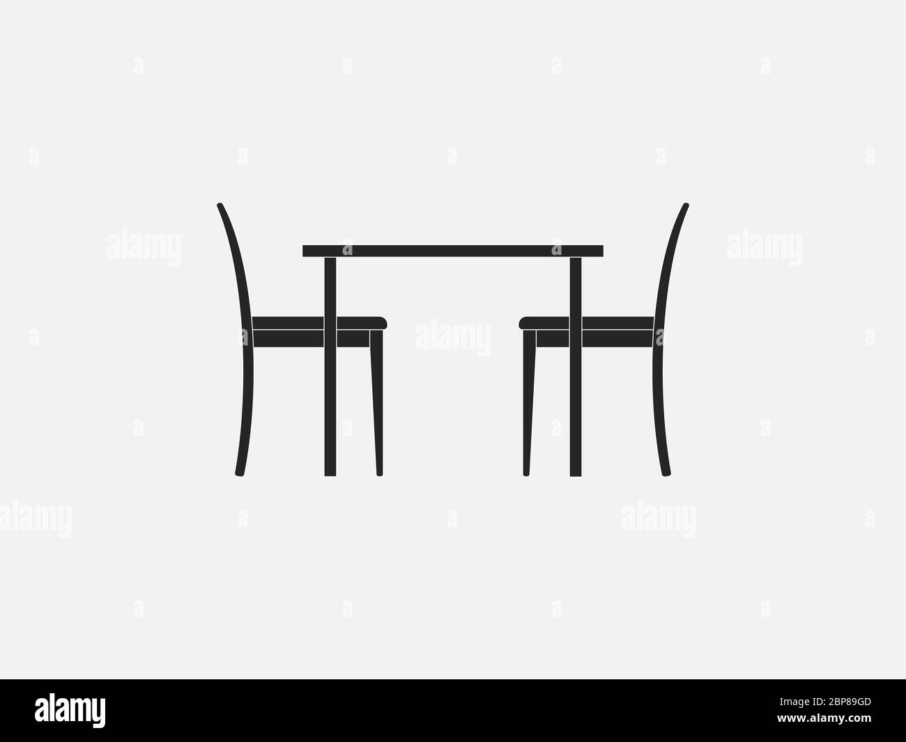 Stuhl, Tischsymbol. Vektorgrafik, flaches Design. Stock Vektor