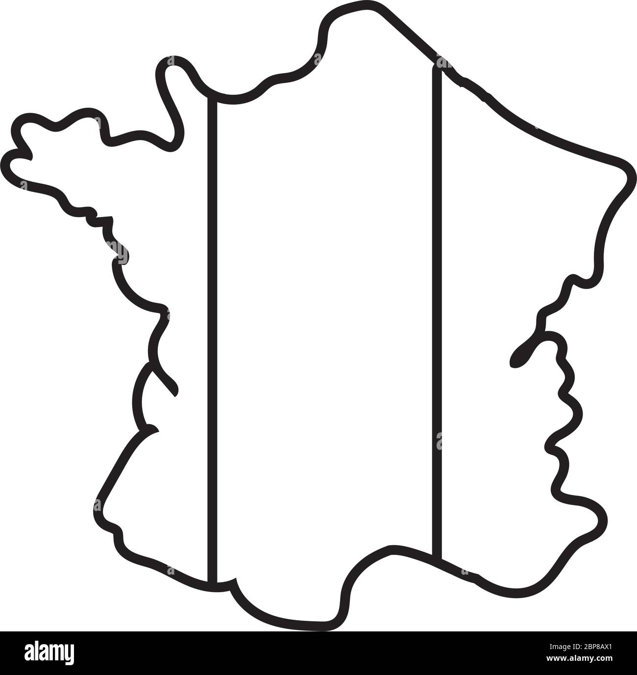 symbol für flagge und Kartenlinie in frankreich Stock Vektor