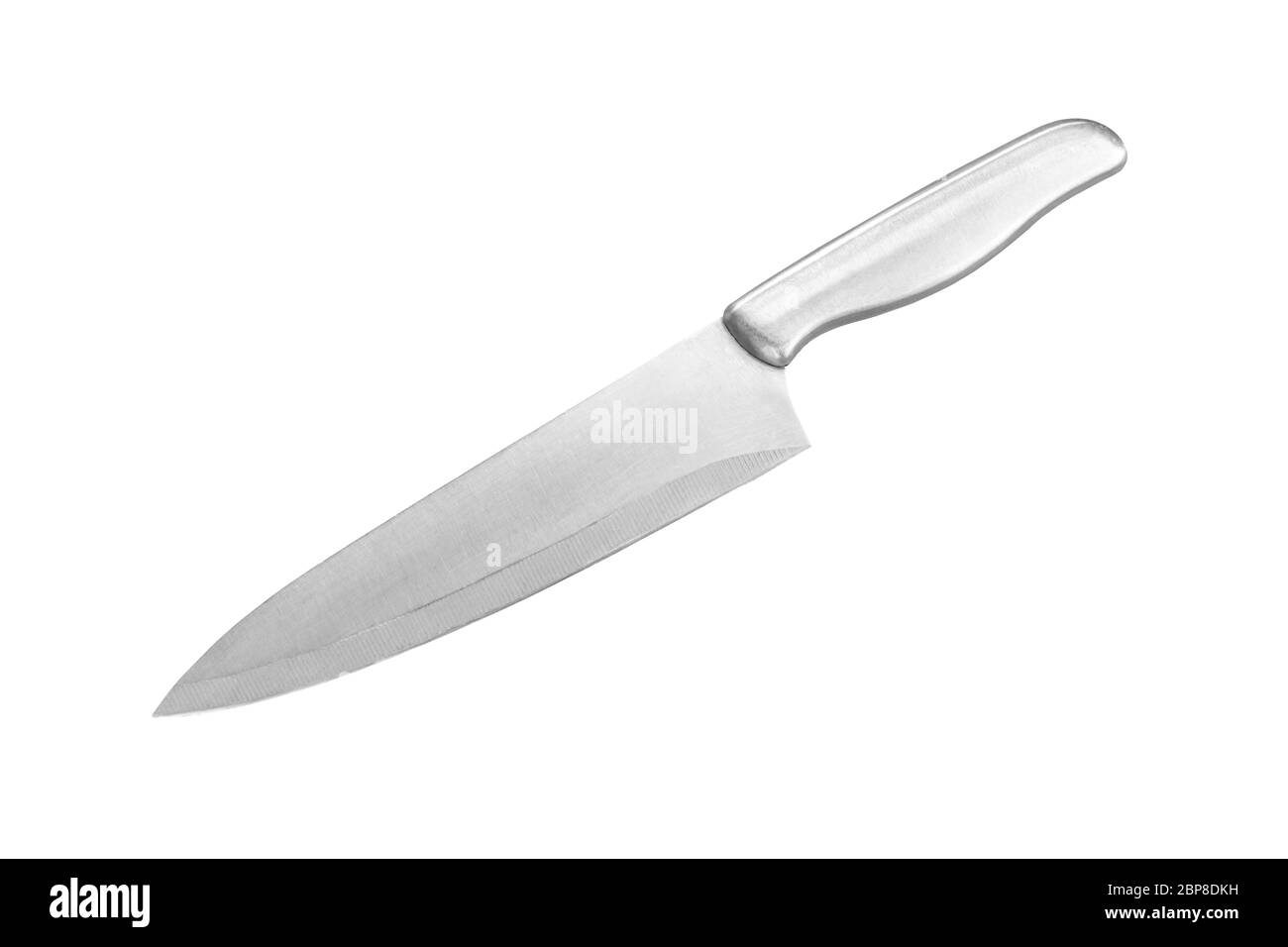 Küche Edelstahl Messer isoliert auf weißem Hintergrund mit Clipping-Pfad. Stockfoto
