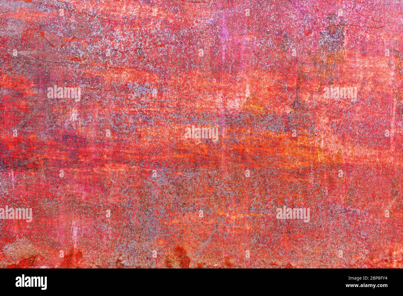 Abstrakte Textur aus rostigem Metall. Eine Wand aus Rost. Hintergrund für Design Stockfoto