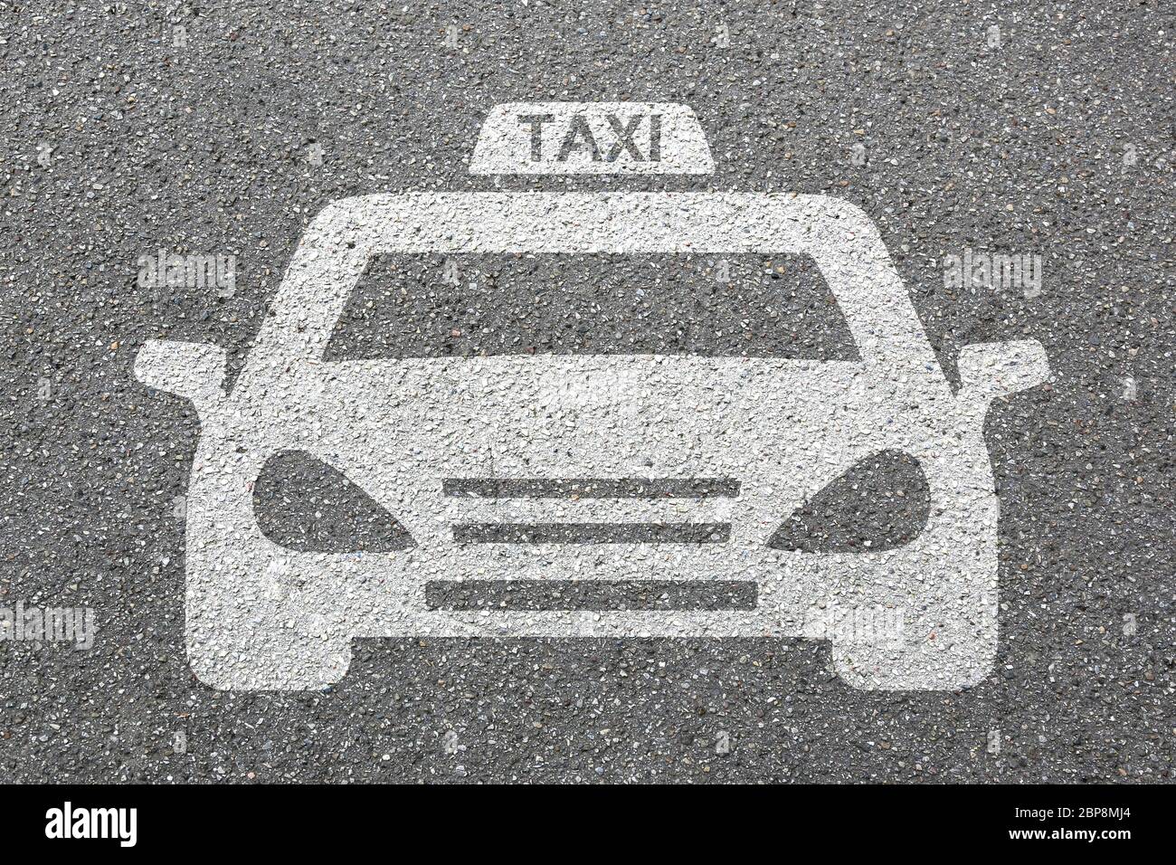 Taxi Auto Schild Logo Fahrzeug Straße Verkehr Mobilität Verkehr Stockfoto