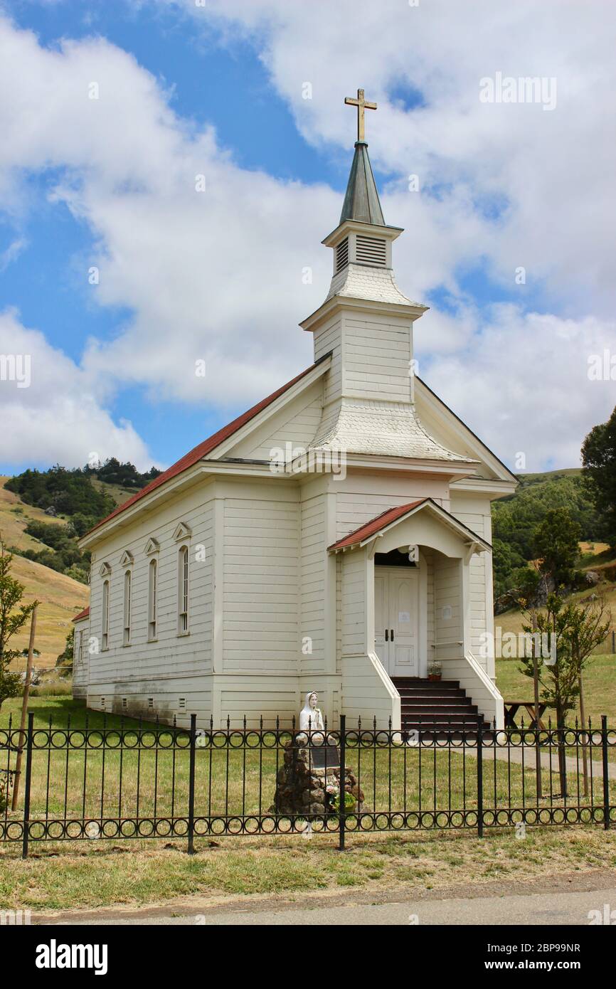 Old St. Mary's Church, Nicasio, Kalifornien Stockfoto