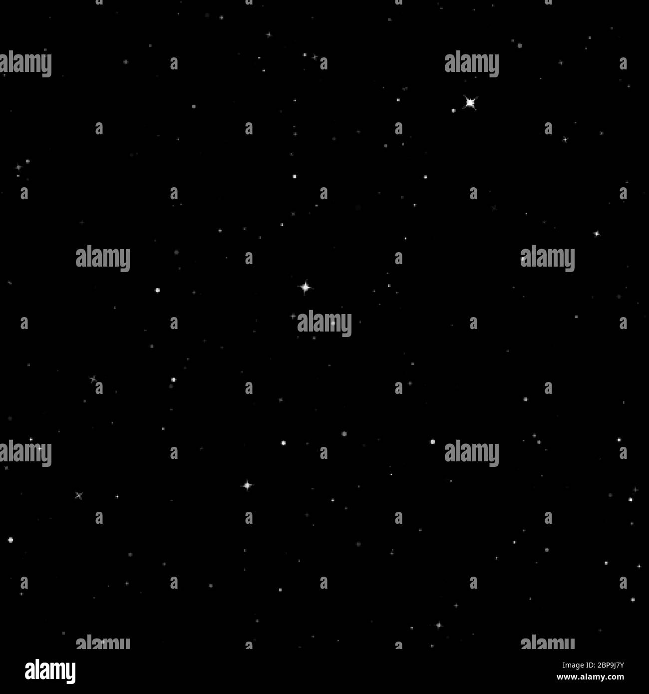 Unendlichkeit des Universums. Dunkler Nachthimmel. Raum mit glänzenden Sternen. Vektorgrafik Stock Vektor