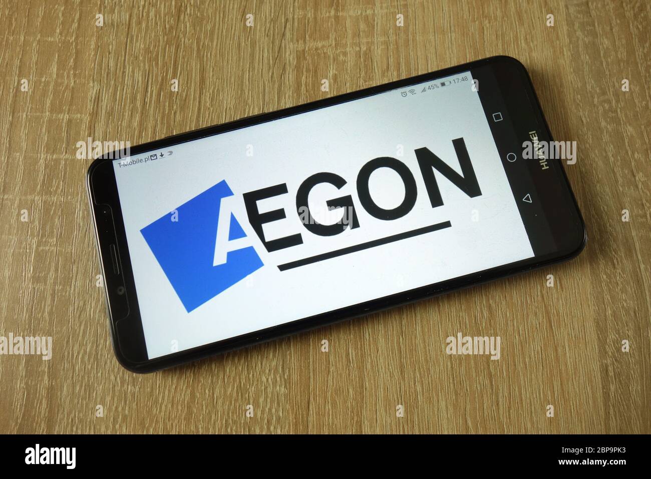 Aegon N.V. Firmenlogo auf dem Smartphone angezeigt Stockfoto