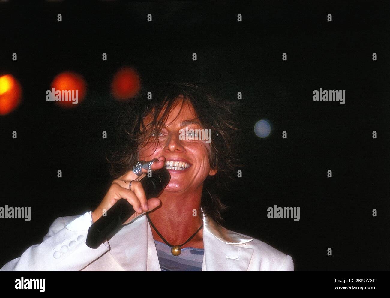 Neapel, September 1994, Konzert der italienischen Musikerin Gianna Nannini. Stockfoto