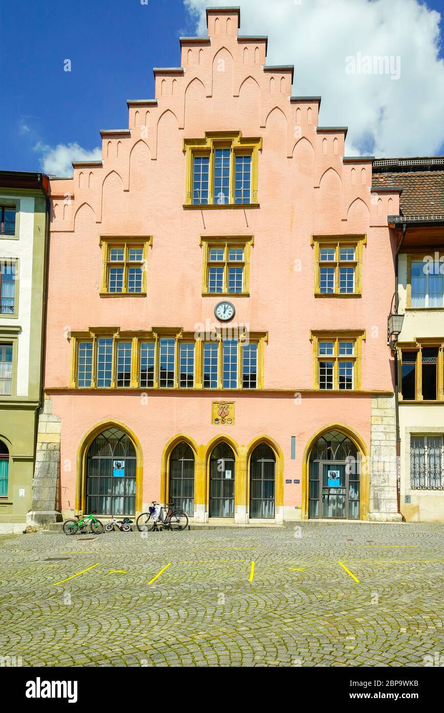 Rathaus bei Burggasse. Biel/Bienne ist eine Gemeinde im Landkreis Biel/Bienne im Kanton Bern in der Schweiz Stockfoto