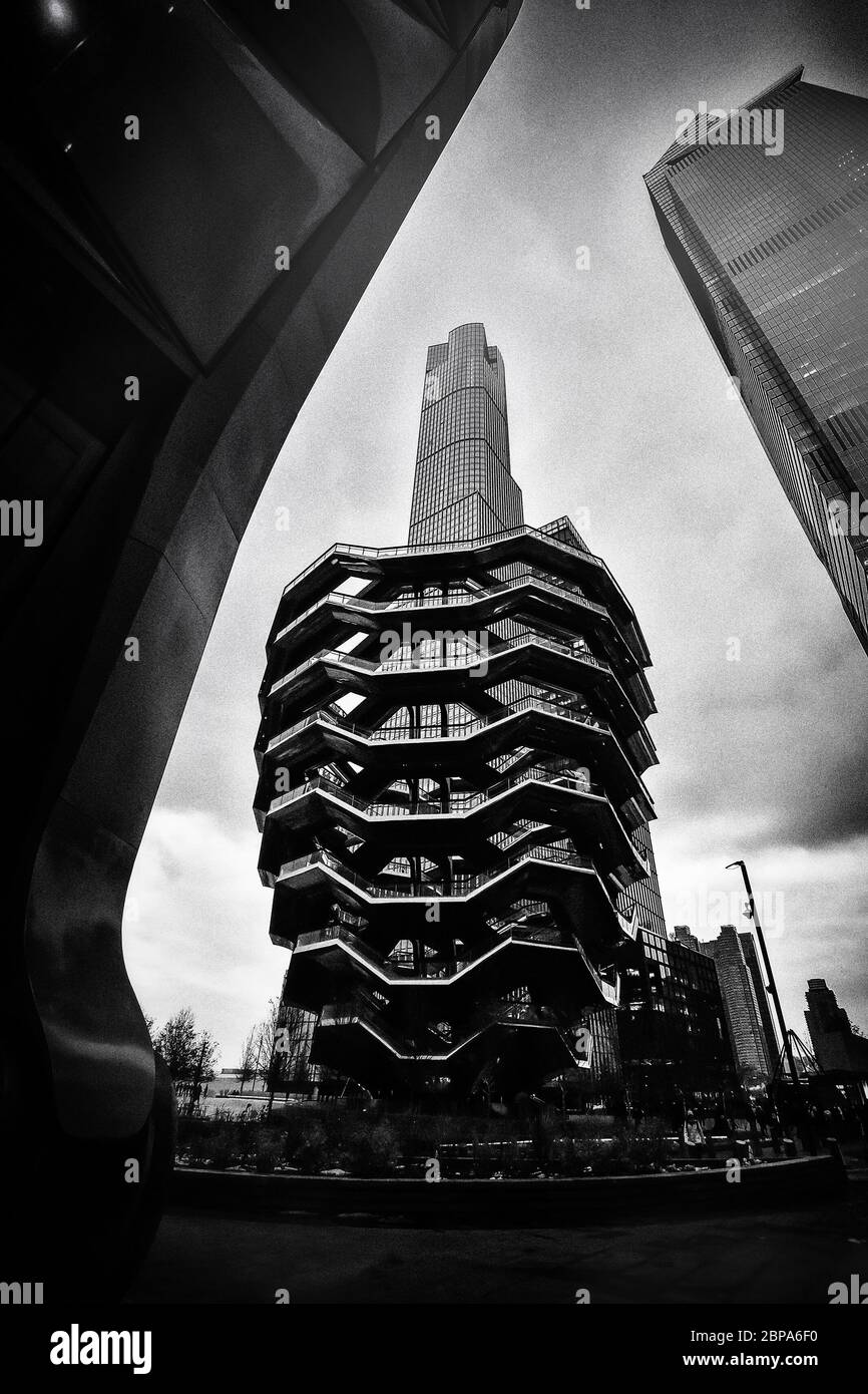 New York City, NY, USA - 4. Dezember 2019. Das Schiff, die Struktur und die Besucherattraktion, Teil des Hudson Yards Reentwicklungsprojekts in Manhattan. Stockfoto