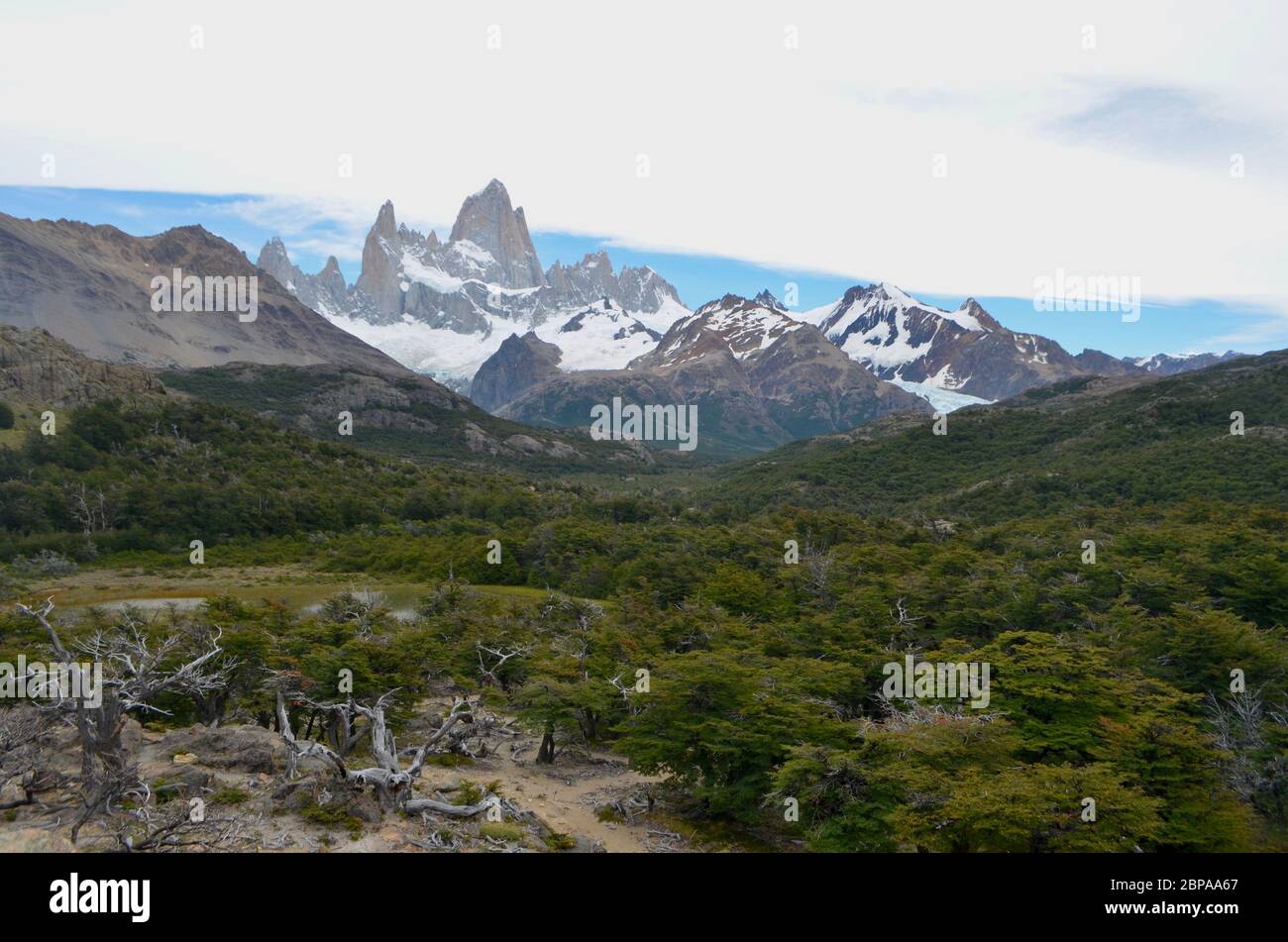 Blick auf den Mount Fitz Roy in Chalten, Patagonien Argentinien Stockfoto