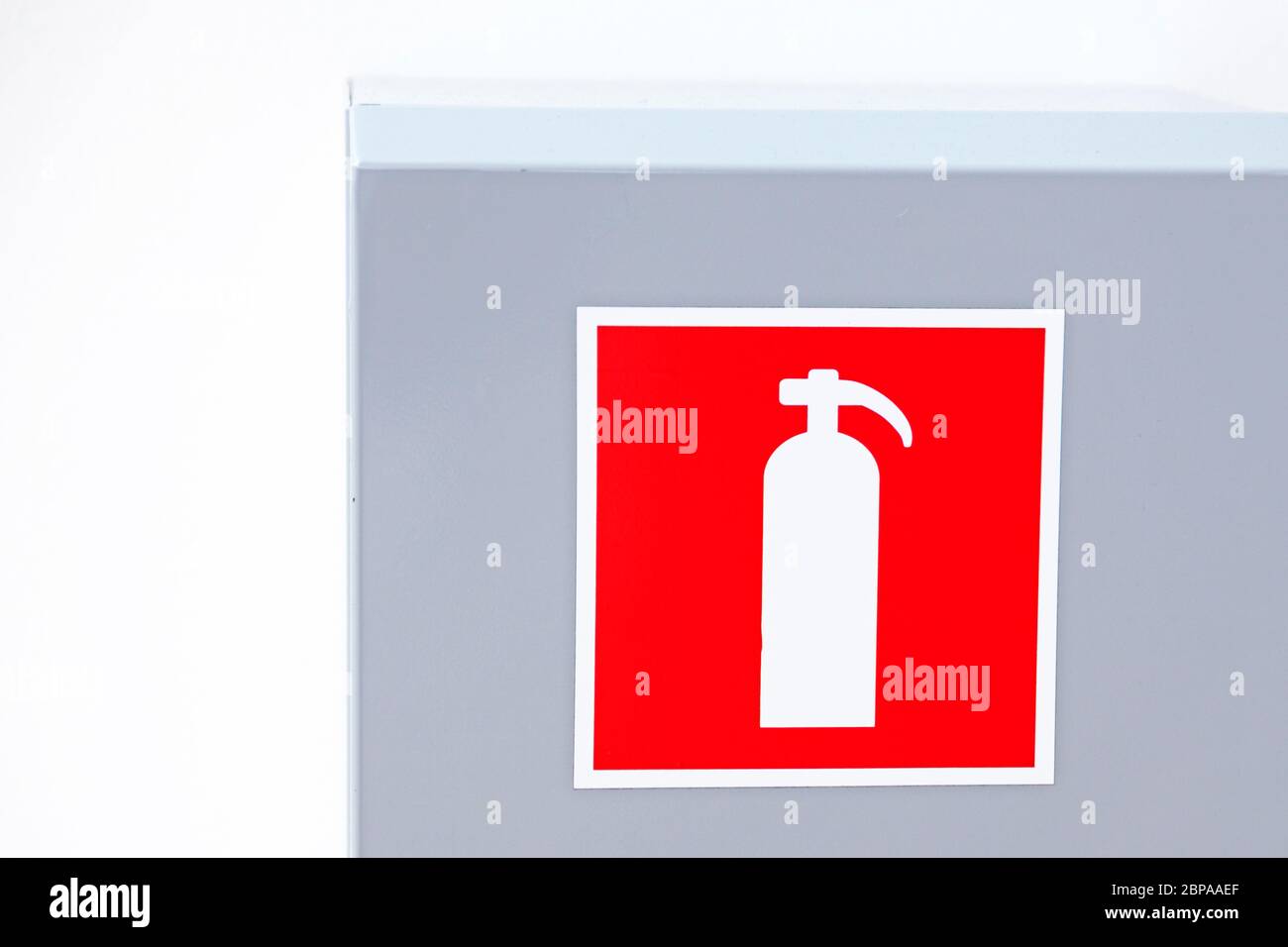 schild und Symbol für Feuerlöscher und Feuerpfosten Stockfoto