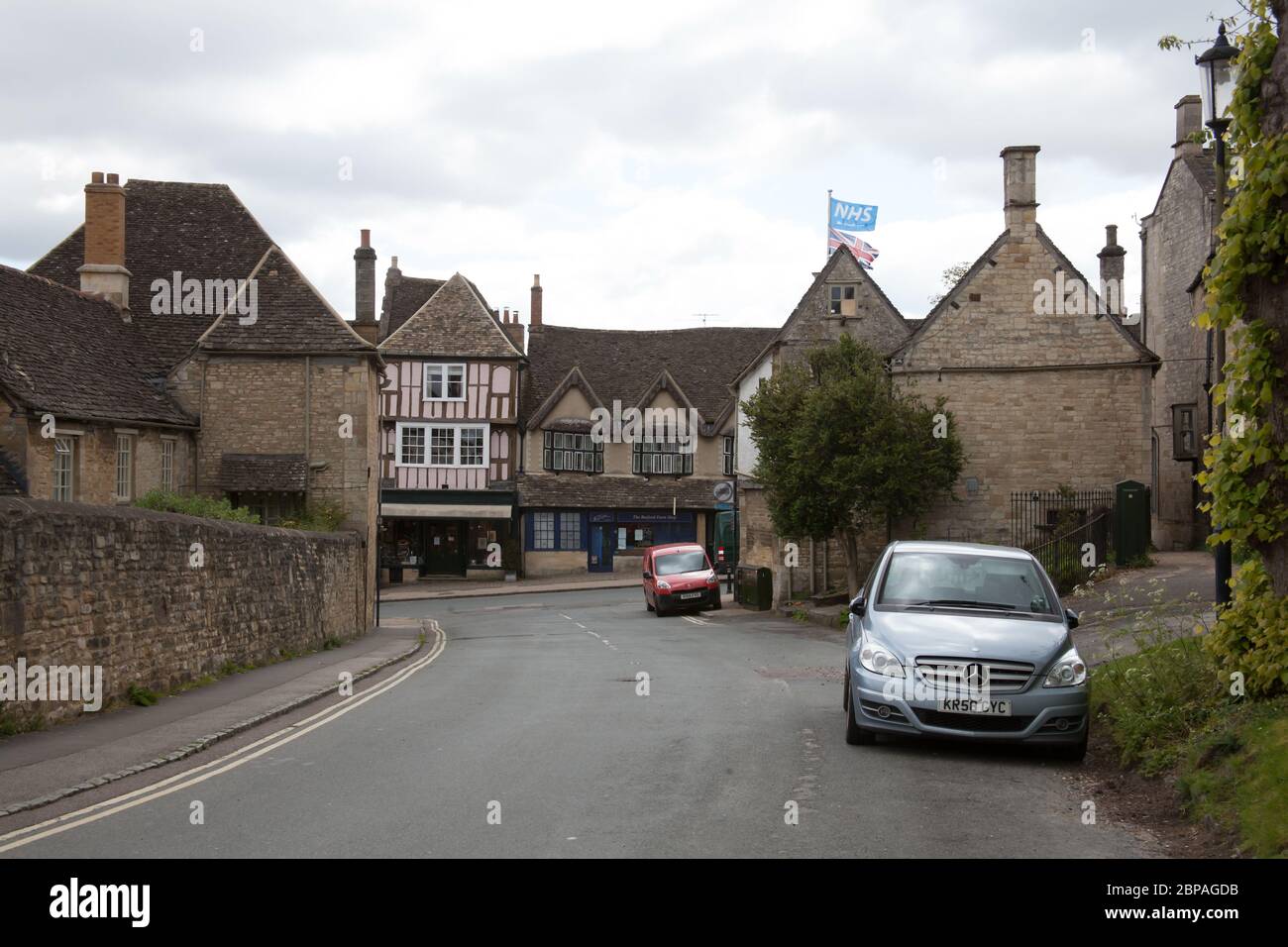 Alte Gebäude in Burford in West Oxfordshire, Großbritannien Stockfoto